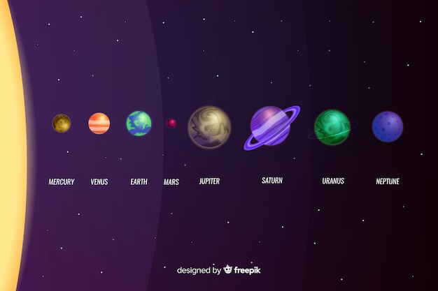 Flat design of planet collection