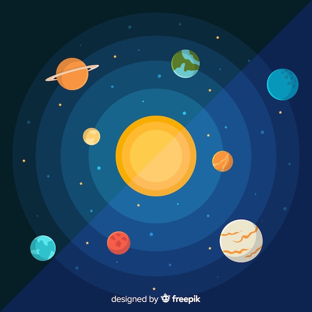 Flat design planet collection