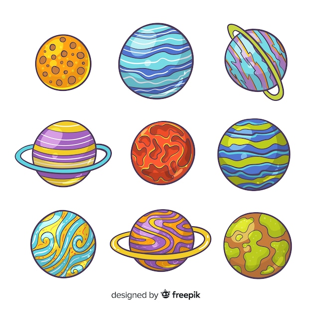 Flat design planet pack