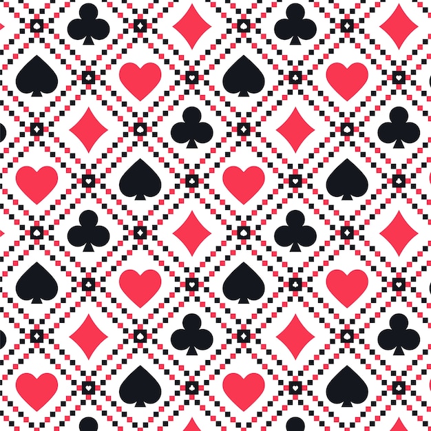 Free Vector flat design playing cards pattern