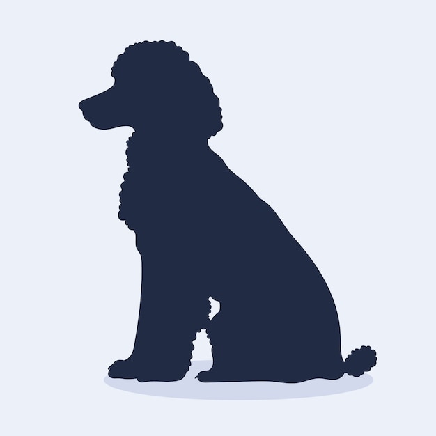 Free Vector flat design poodle silhouette illustration