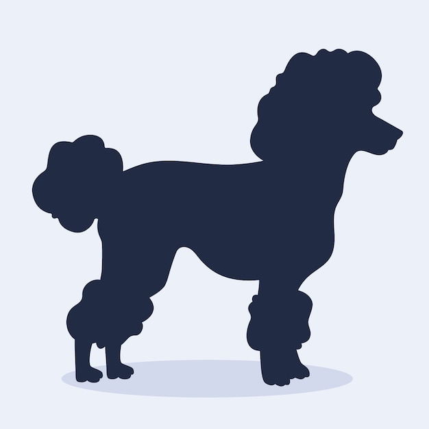 Free Vector flat design poodle silhouette illustration