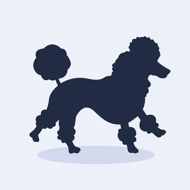 Free Vector flat design poodle silhouette illustration