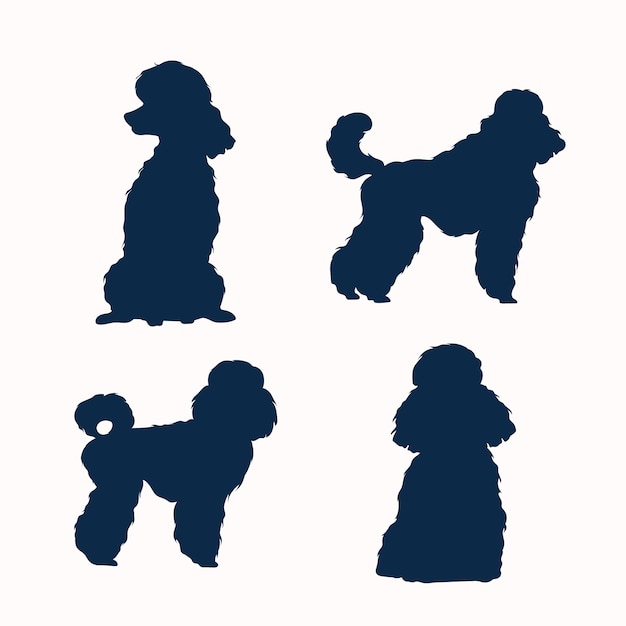 Free Vector flat design poodle silhouette illustration