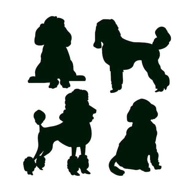 Free Vector flat design poodle silhouette