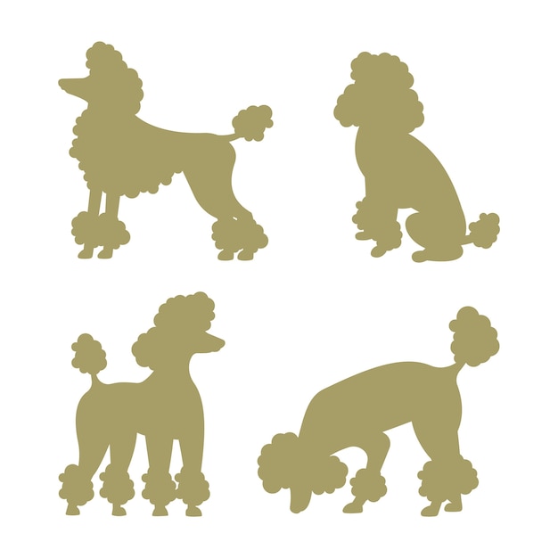 Free Vector flat design poodle silhouette