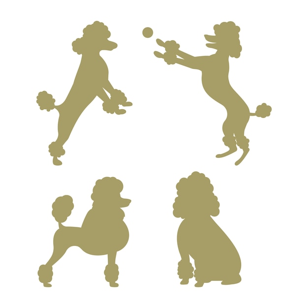 Free Vector flat design poodle silhouette