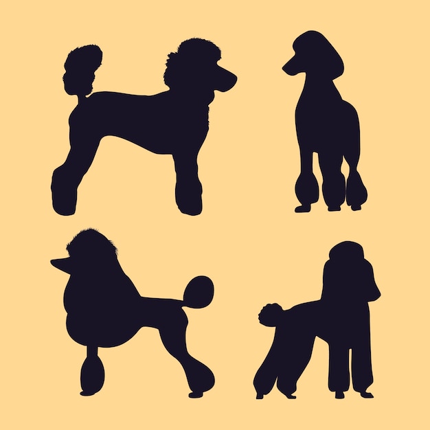 Flat design poodle silhouette