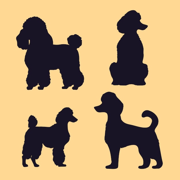 Free Vector flat design poodle silhouette