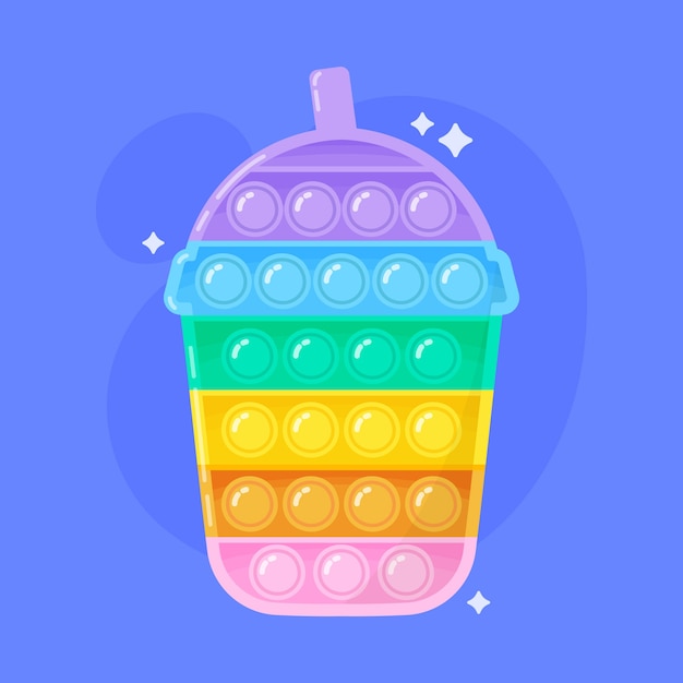 Flat design pop it toy illustration