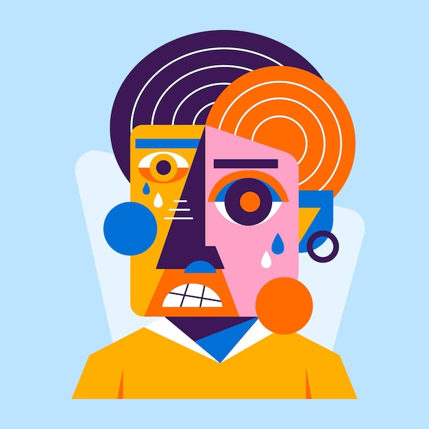 Free Vector flat design portrait with abstract shapes