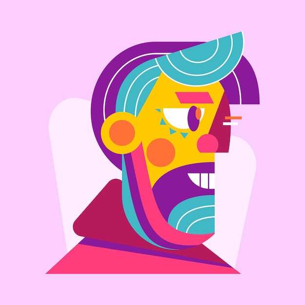 Free vector flat design portrait with abstract shapes