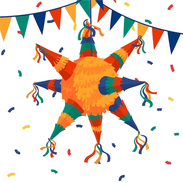 Free Vector flat design posada pinata