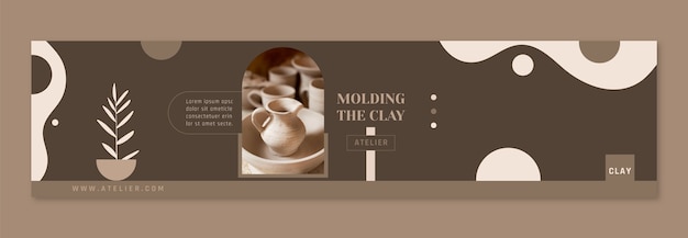 Flat design pottery atelier twitch banner