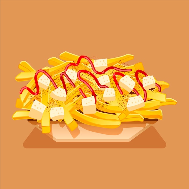 Free Vector flat design poutine  illustration