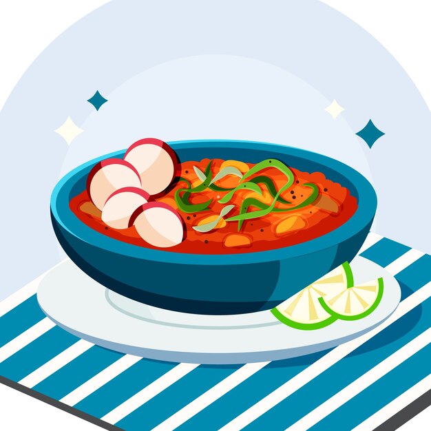 Flat design pozole illustration