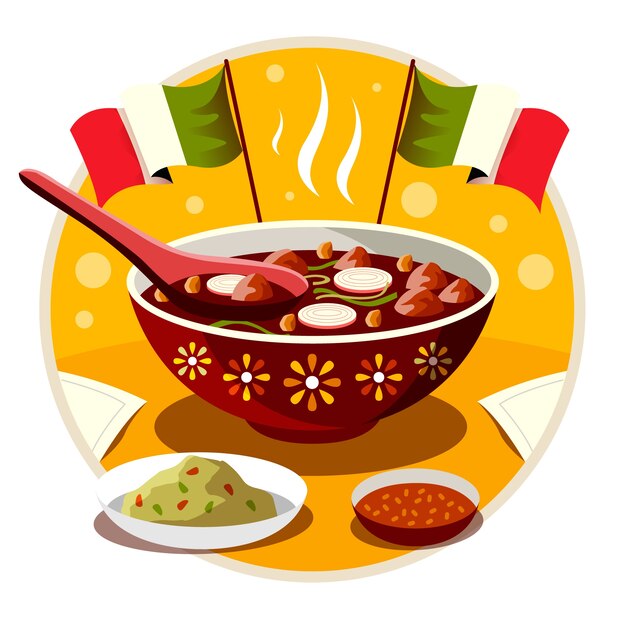 Flat design pozole illustration