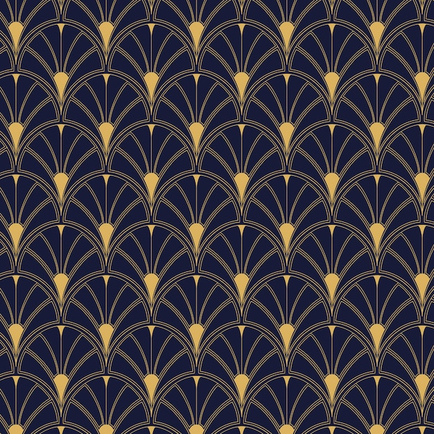 Free Vector flat design premium art deco motif pattern