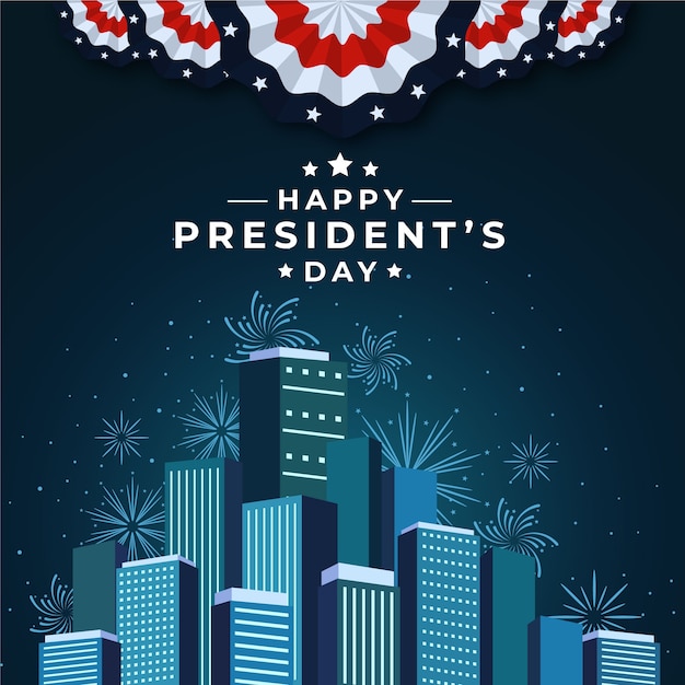 Free Vector flat design presidents day concept