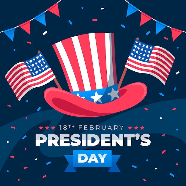 Flat design presidents day concept