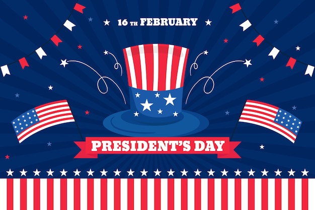 Free Vector flat design presidents day design