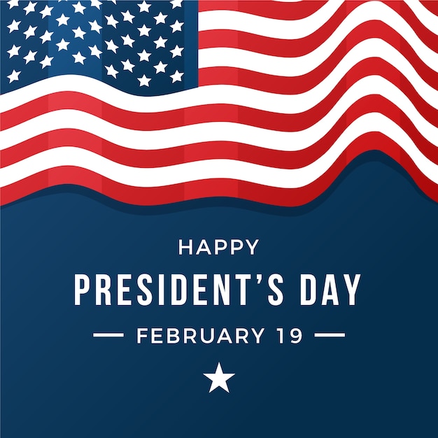 Flat design for presidents day