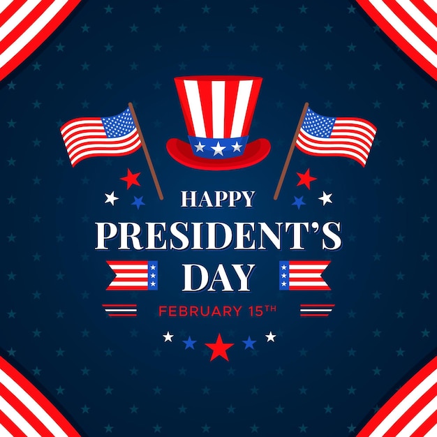 Flat design presidents day