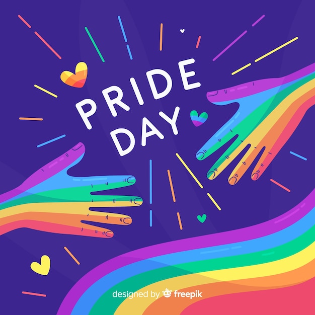 Flat design pride day background