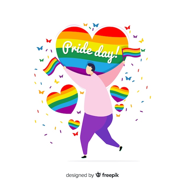 Flat design pride day background