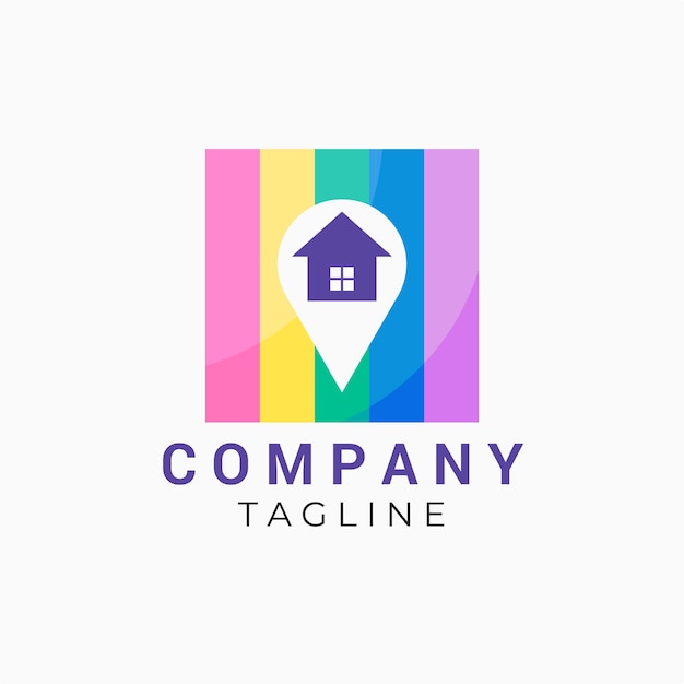 Flat design printing house logo design template