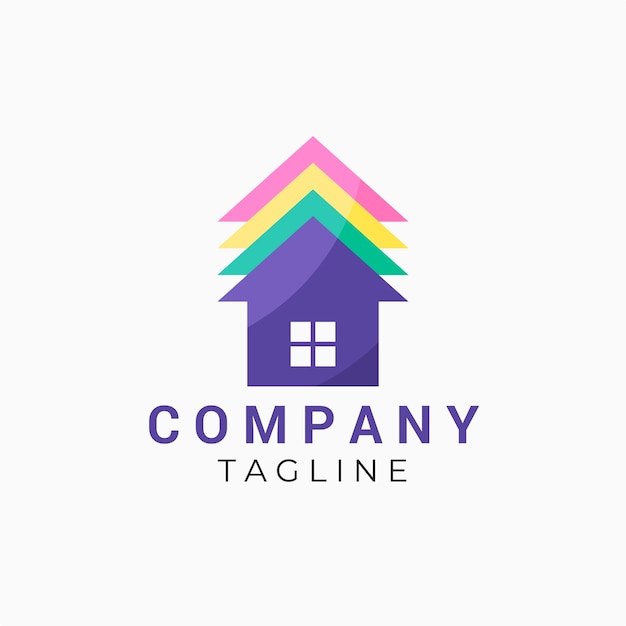 Flat design printing house logo design template