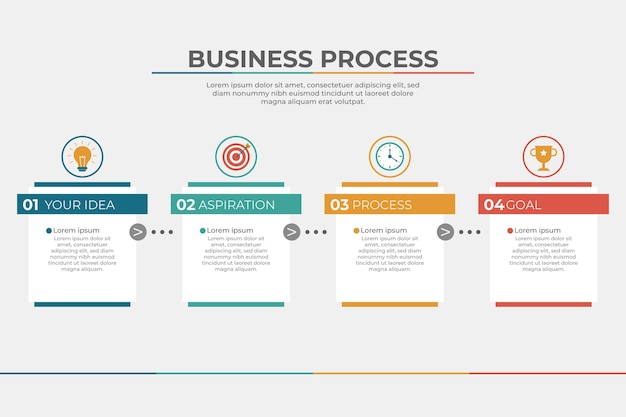 Flat design process infographic template