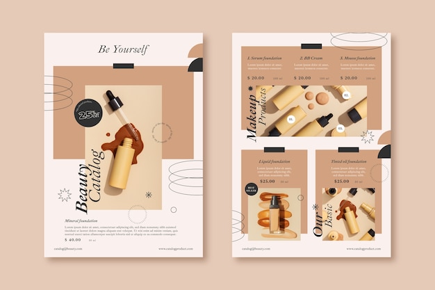 Flat design product catalog brochure