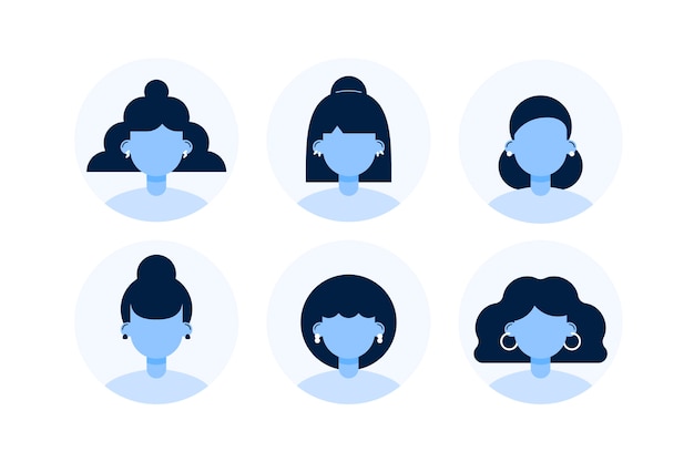 Flat design profile icon set