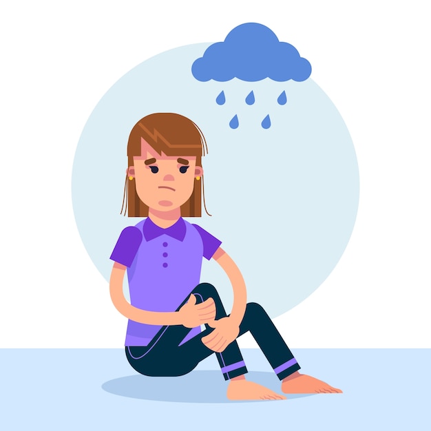 Flat design ptsd illustration