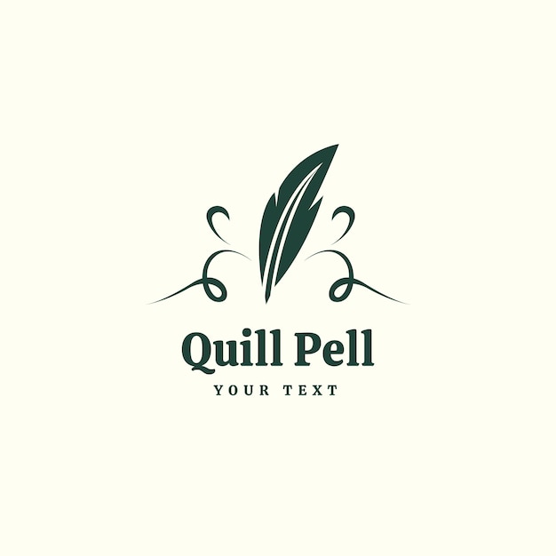 Free Vector flat design quill pen logo design template