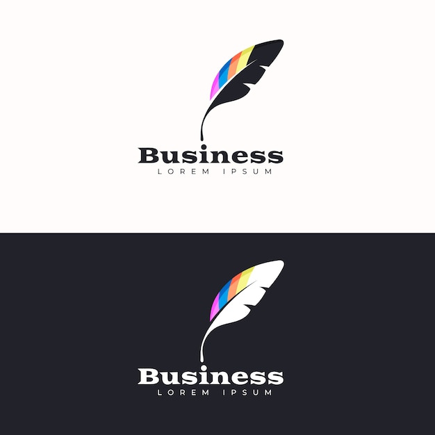 Free Vector flat design quill pen logo template