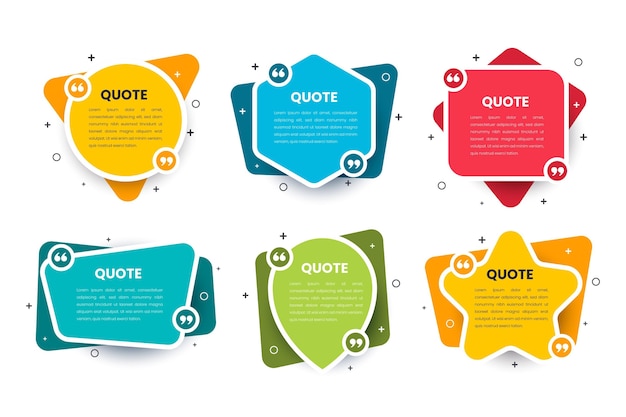 Free Vector flat design quote box frame collection