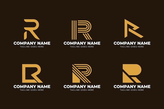 Free Vector flat design r logo template collection