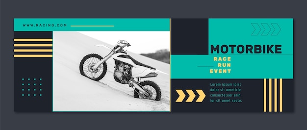 Free Vector flat design racing competition twitter header