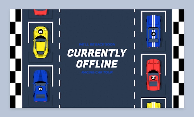 Flat design racing contest twitch background