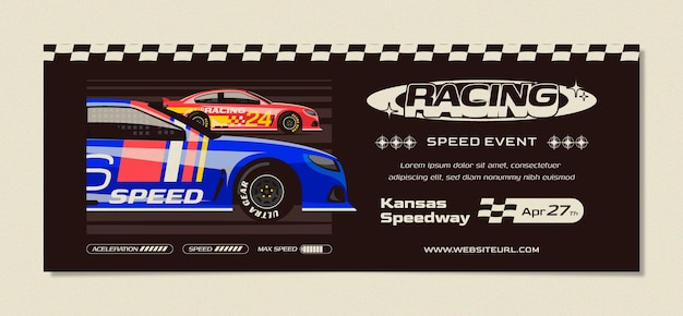 Free vector flat design racing  facebook cover