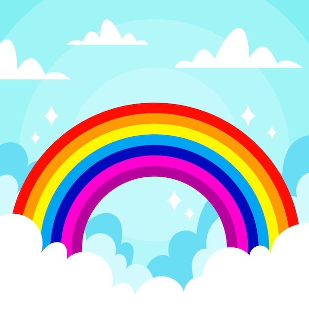 Flat design rainbow concept