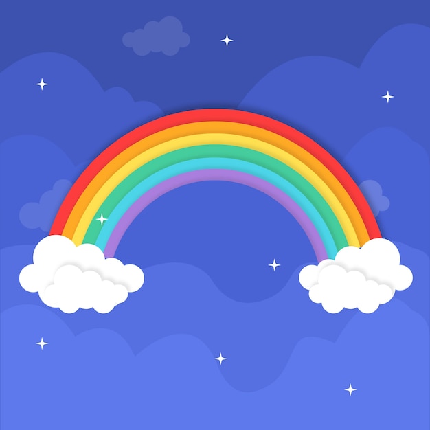 Flat design rainbow concept