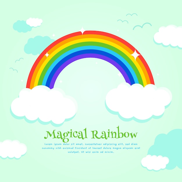 Flat design rainbow design