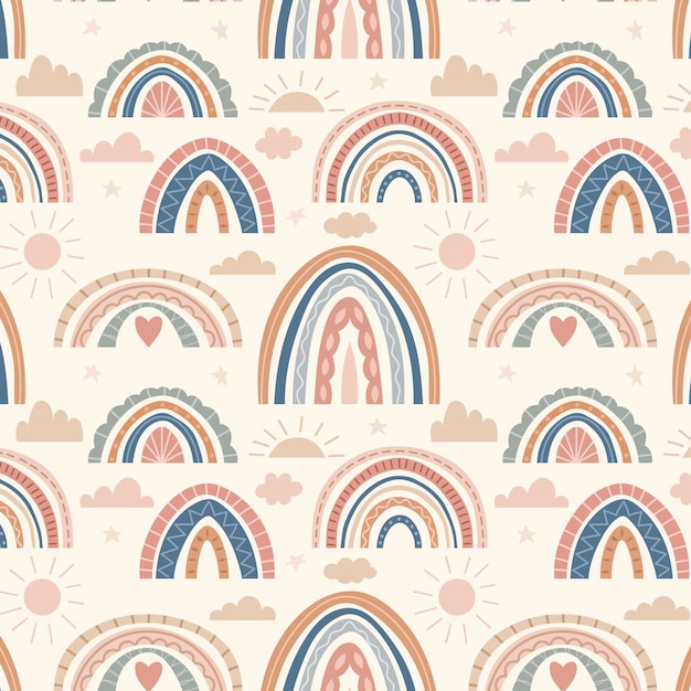 Flat design rainbow pattern