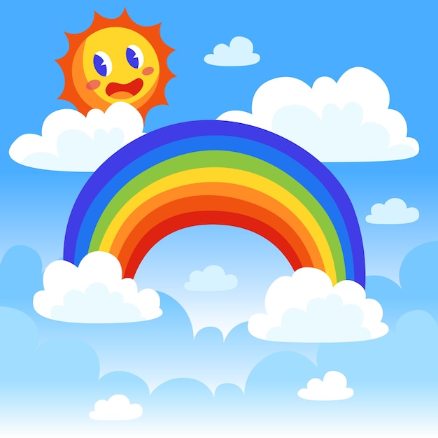 Flat design rainbow