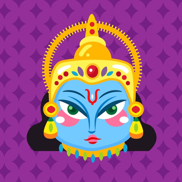 Flat design ram navami concept