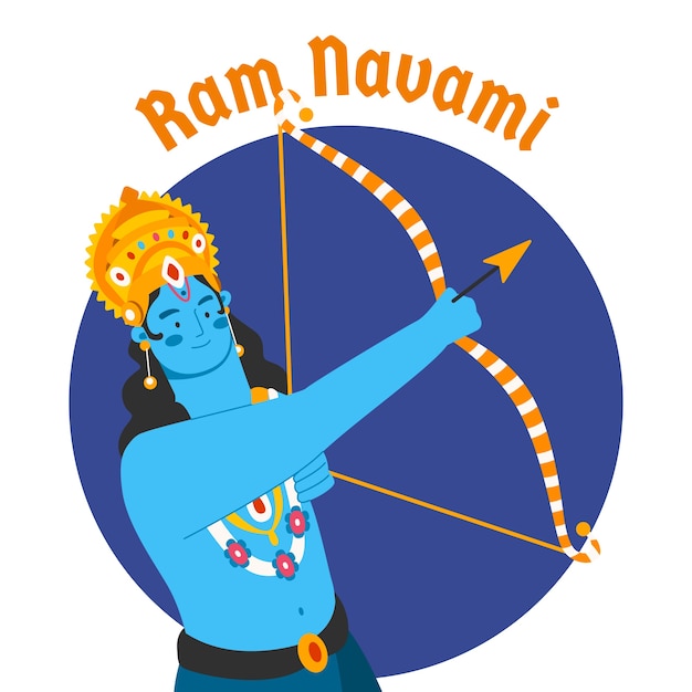 Free vector flat design ram navami festival