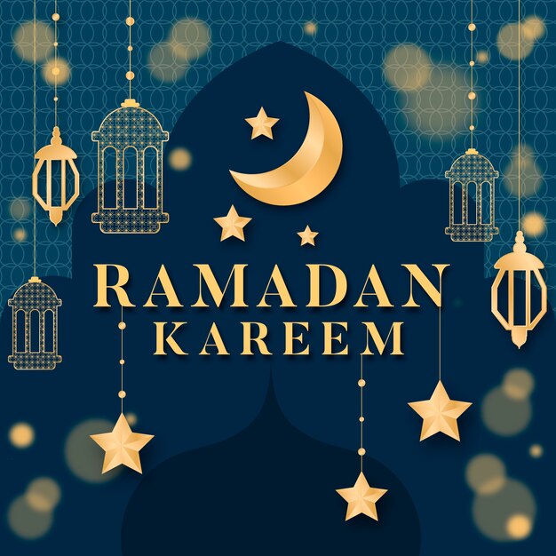 Flat design ramadan celebration concept